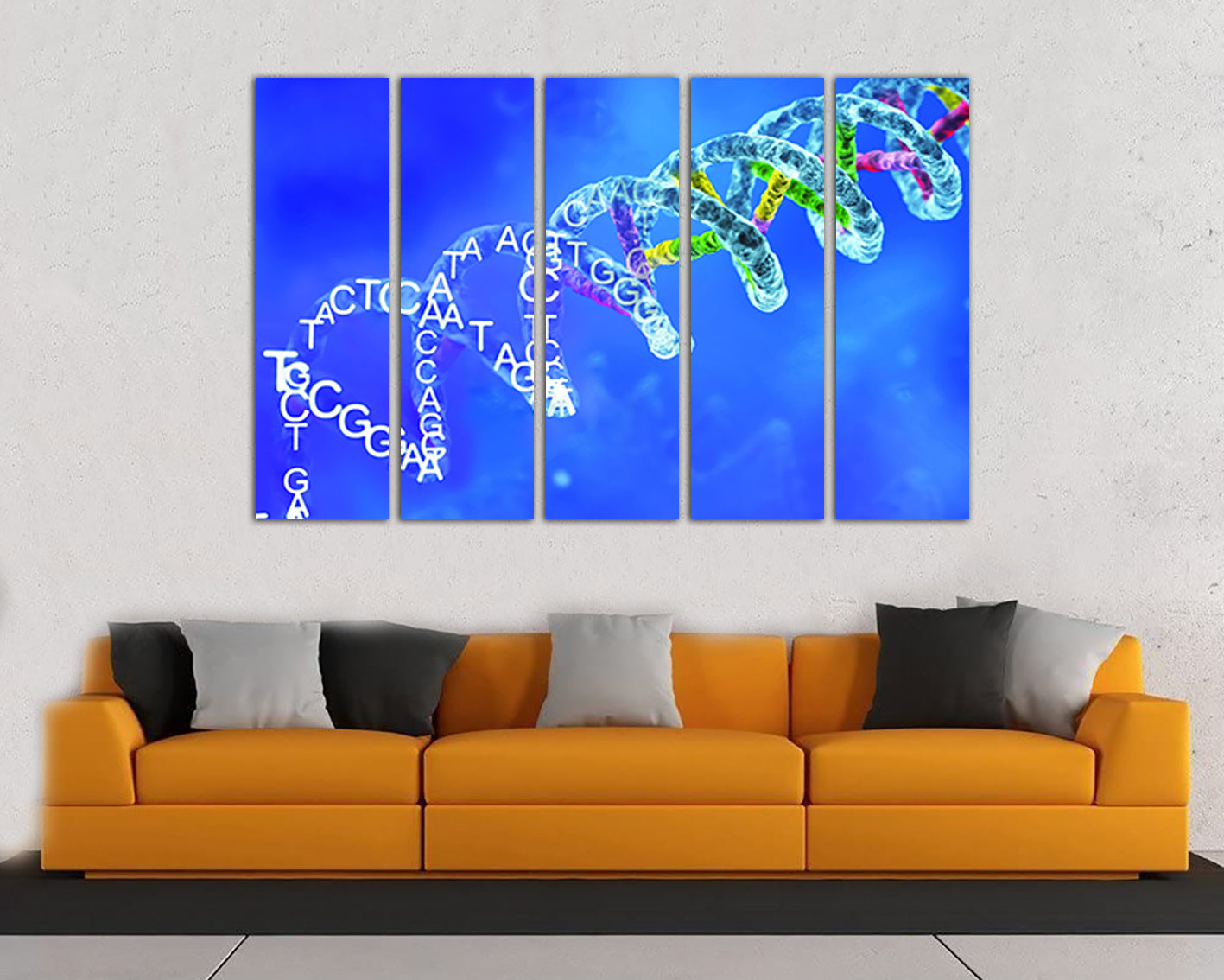 Dna canvas Modern print Science art works Medical anatomy Genetic wall décor DNA research