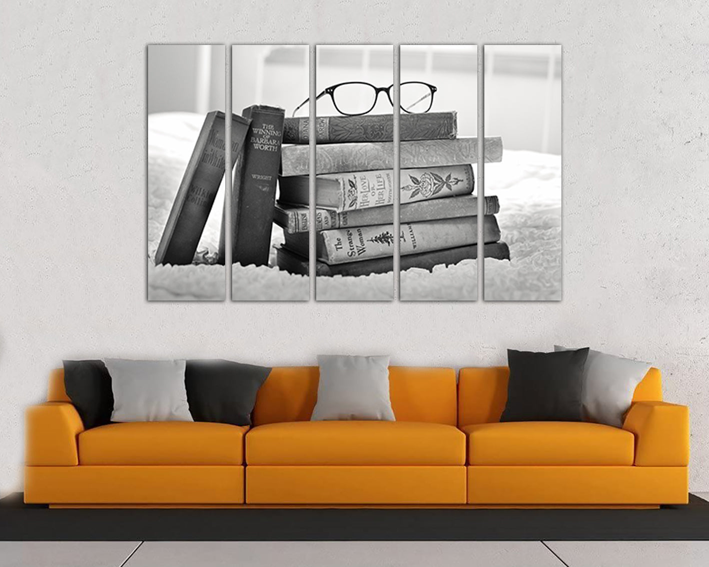 Book lover canvas Literary print Read book Bookworm art works