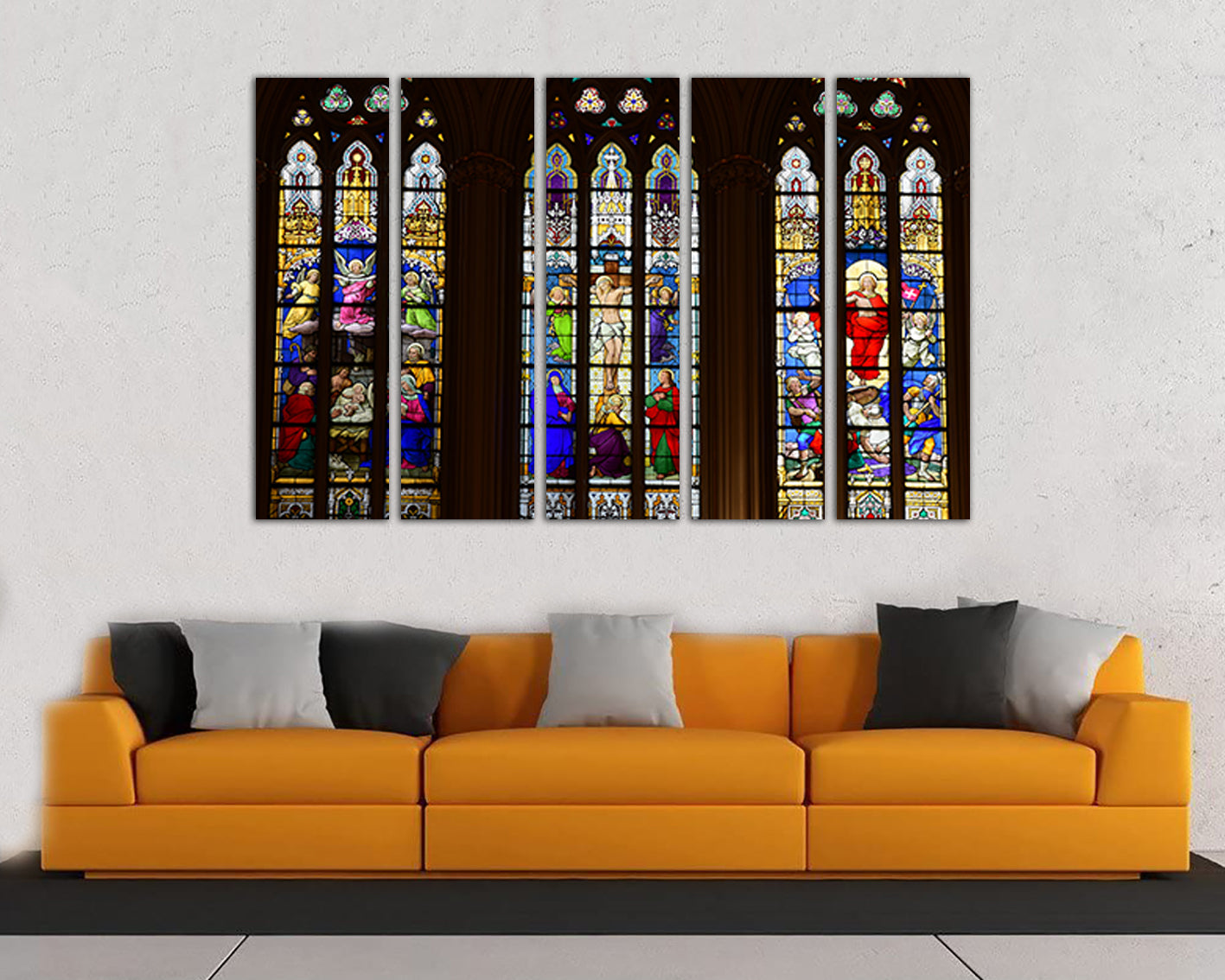 Chartres Religious print Cathedral canvas Stained glass art works Vitraux Jesus shepherd Glass decor Cologne cathedral France print