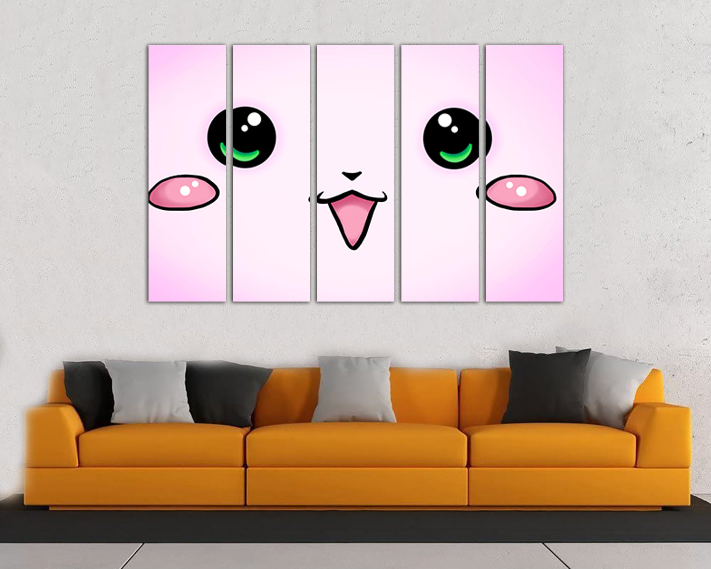 Smile print Smiling face canvas Happy face Nursery decor Kids wall art