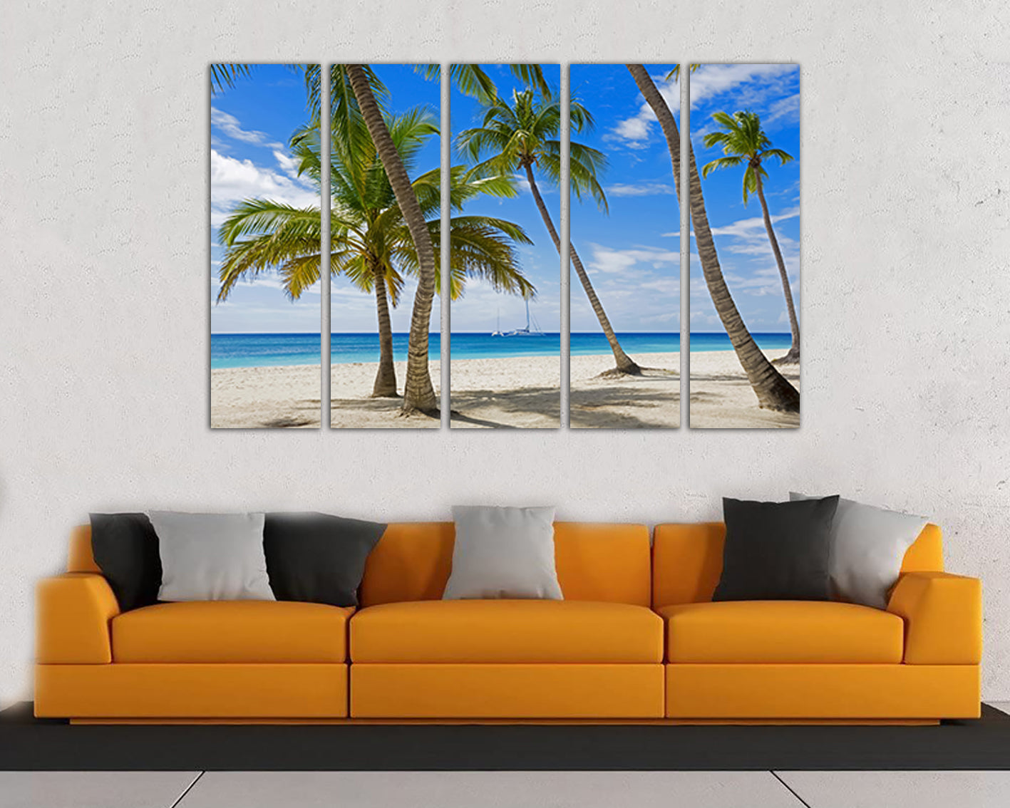 Jamaica beach canvas Palm tree décor Landscape art Nature Tropical wall print