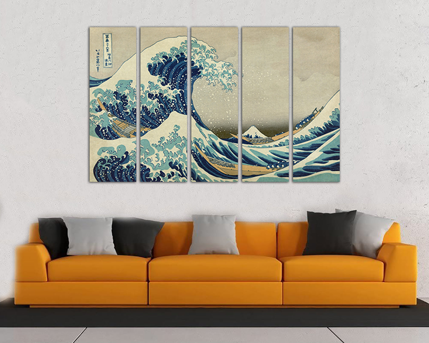 The great wave Kanagawa canvas Decorative art works Japanese wave Reproduction decor Hokusai print
