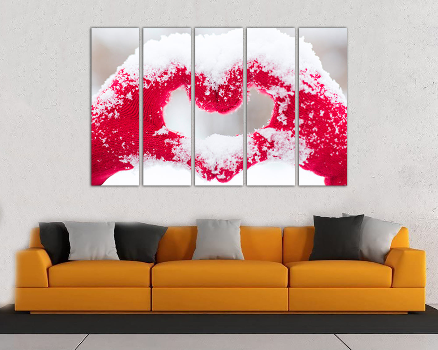 Red Heart canvas Amour print Gift to loved Minimalism art works