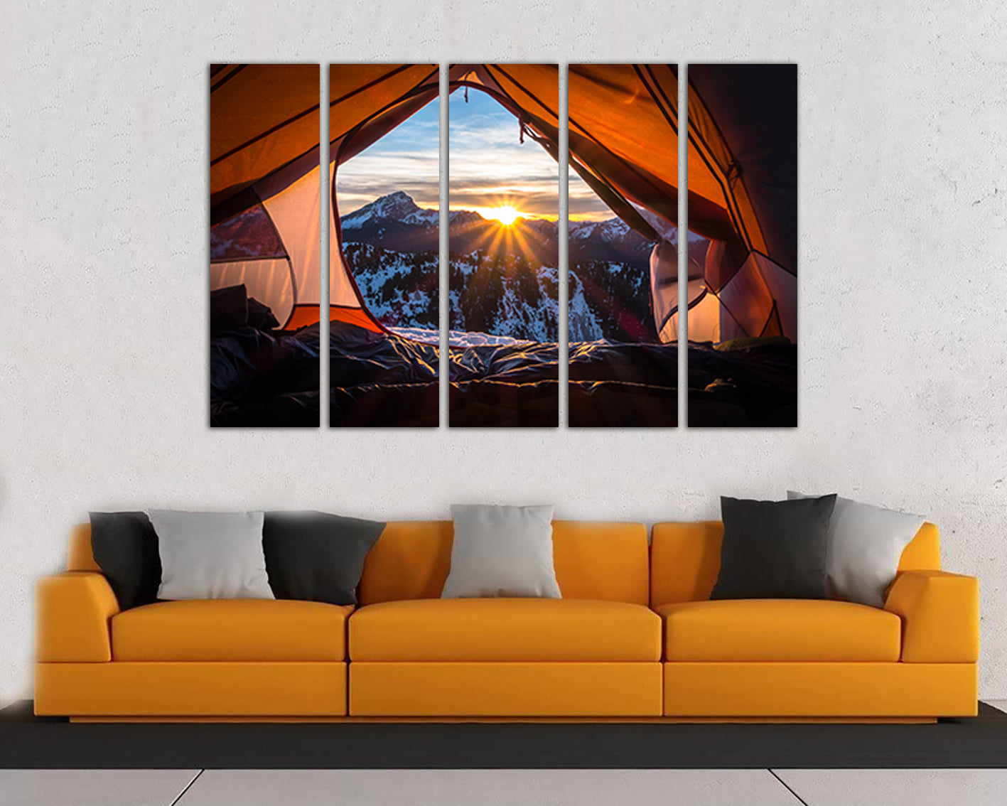 Camping canvas Mountains home art Sunrise print Landscape décor art works