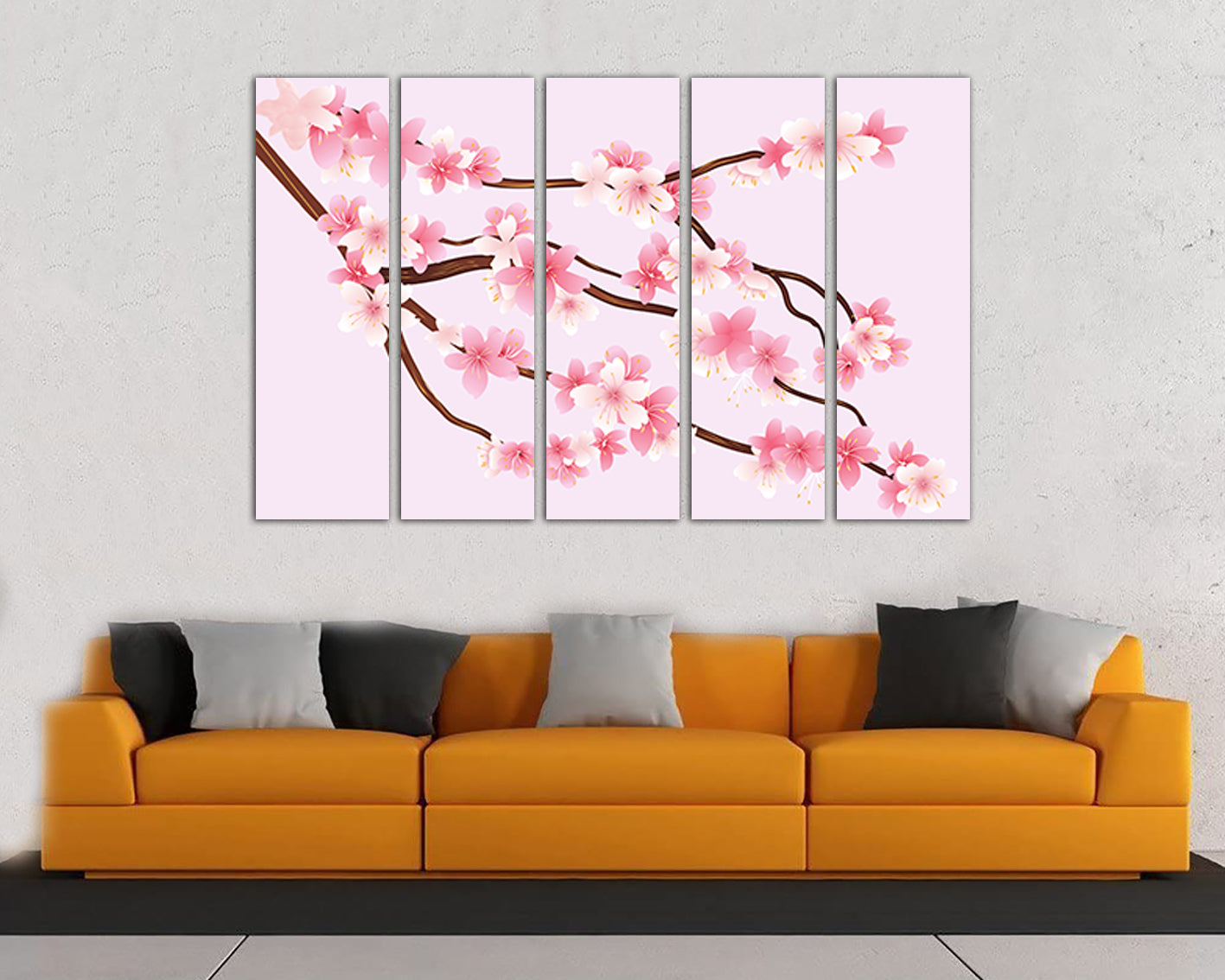 Sakura canvas Flower wall decor Cherry blossom art Japan home prints