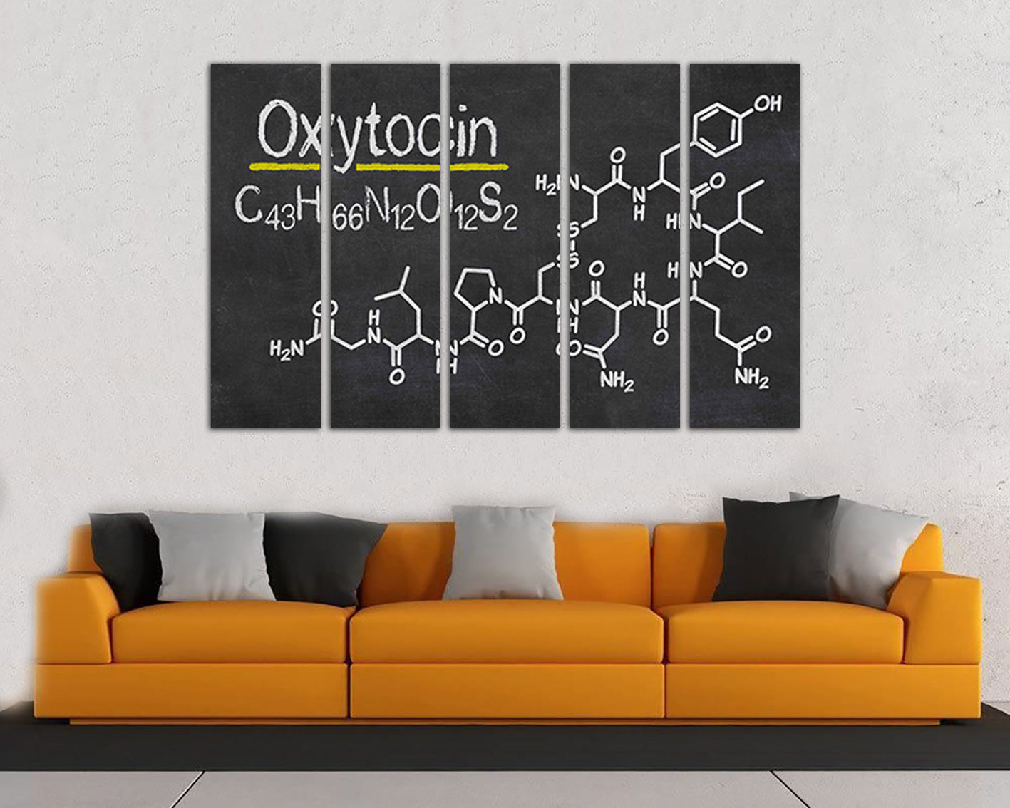 Oxytocin art works Love hormone Molecule canvas Chemical print Science wall decor