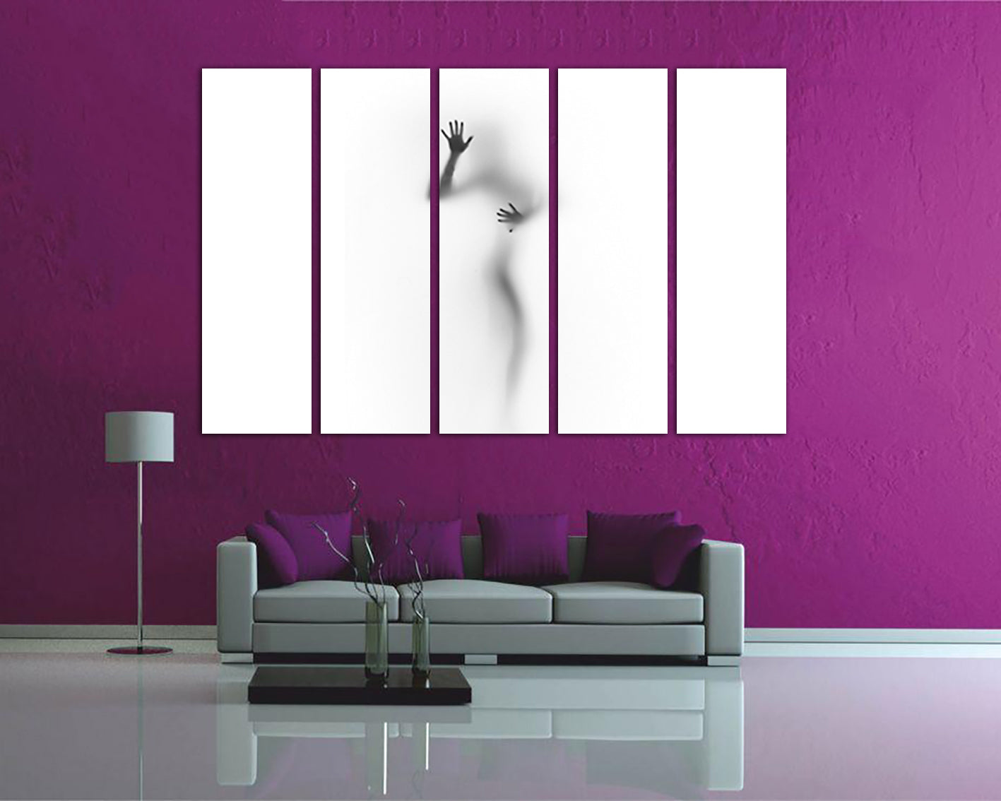 Female silhouette wall art canvas Girls body outline Naked female Sexy art works