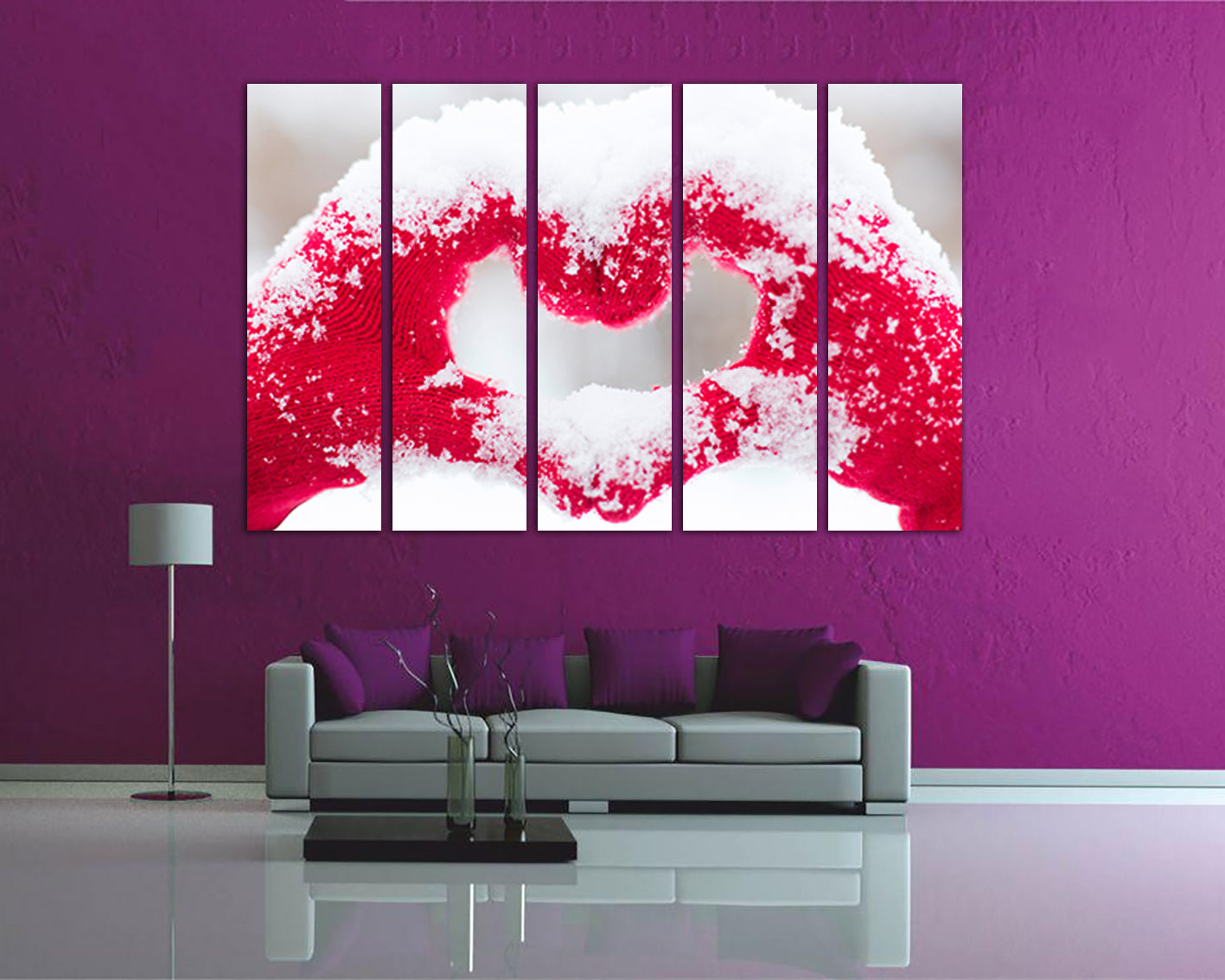 Red Heart canvas Amour print Gift to loved Minimalism art works
