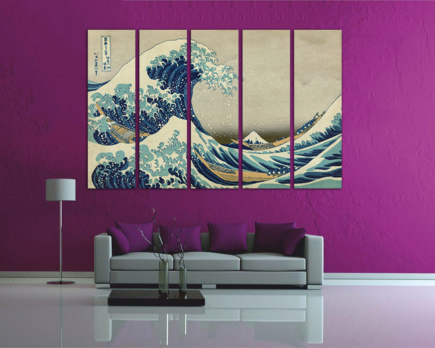 The great wave Kanagawa canvas Decorative art works Japanese wave Reproduction decor Hokusai print