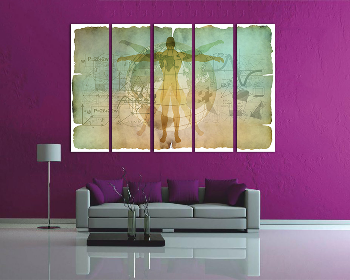 Vitruvian man Leonardo da Vinci wall décor Anatomy print Human anatomy art works canvas