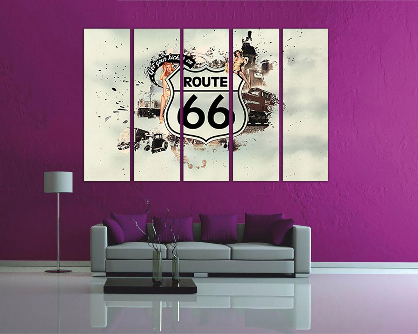 Route 66 Road trip print on canvas tourism art works