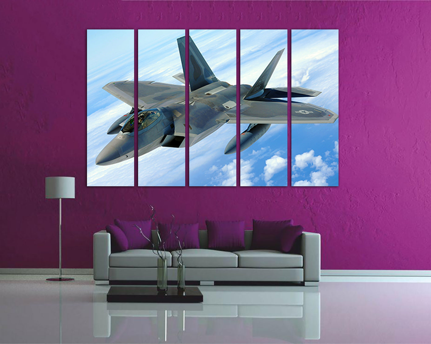 F22 raptor Plane canvas Fighter squadron Aircraft art prints Military aviation Gift plane mechanism