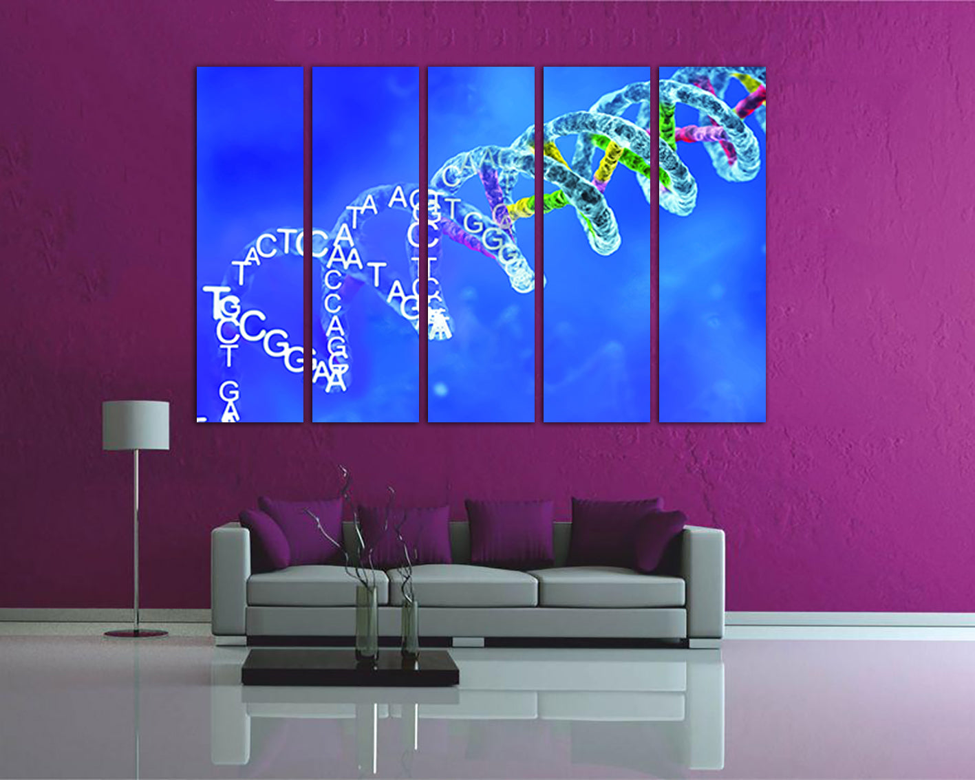Dna canvas Modern print Science art works Medical anatomy Genetic wall décor DNA research