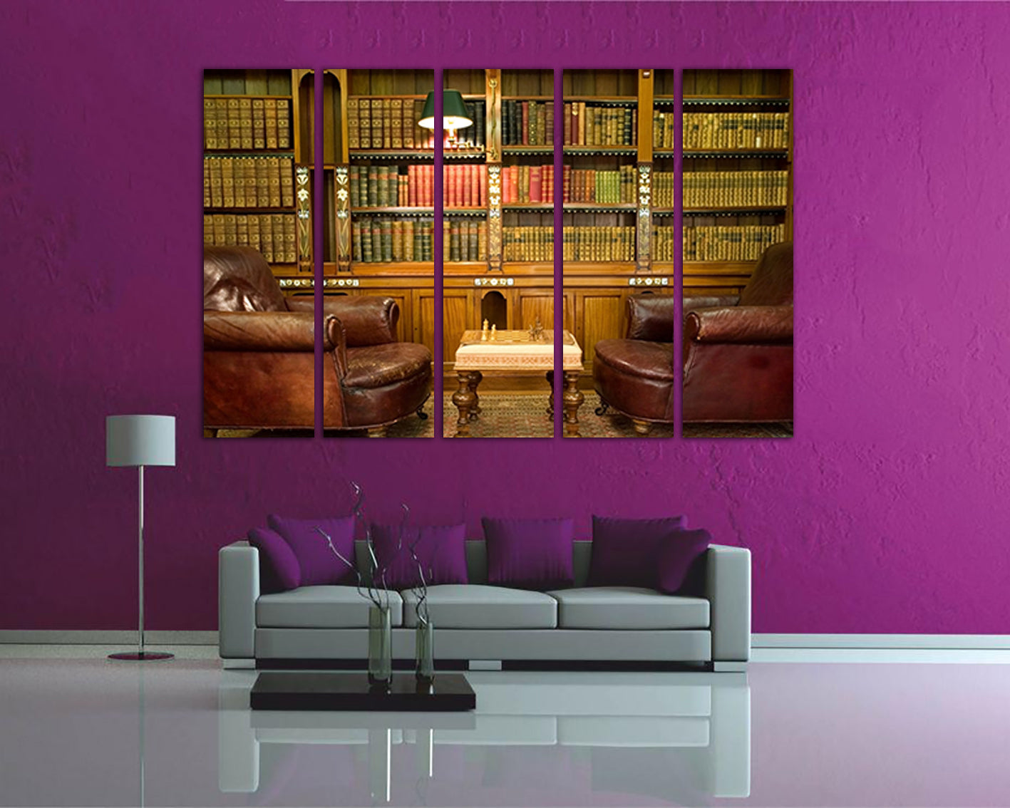 Library canvas art works Books wall prints Bookcase Reading room decor