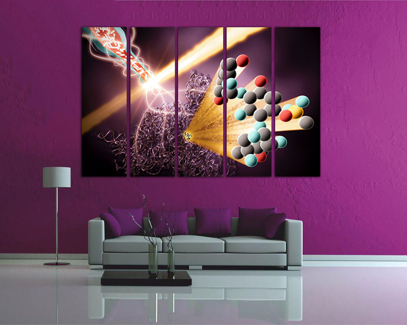 Dna research print on canvas Science decor Medical anatomy Genetic wall art works