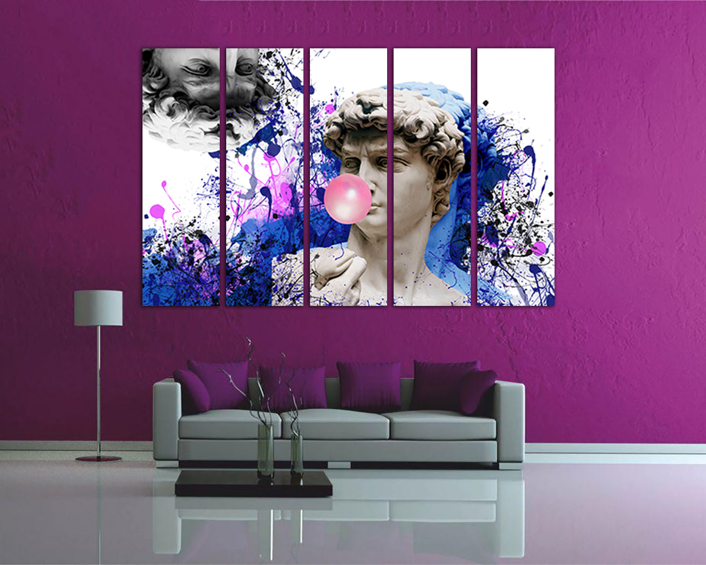 Michelangelo David Bubble gum print Rome statue Greek mythology art works