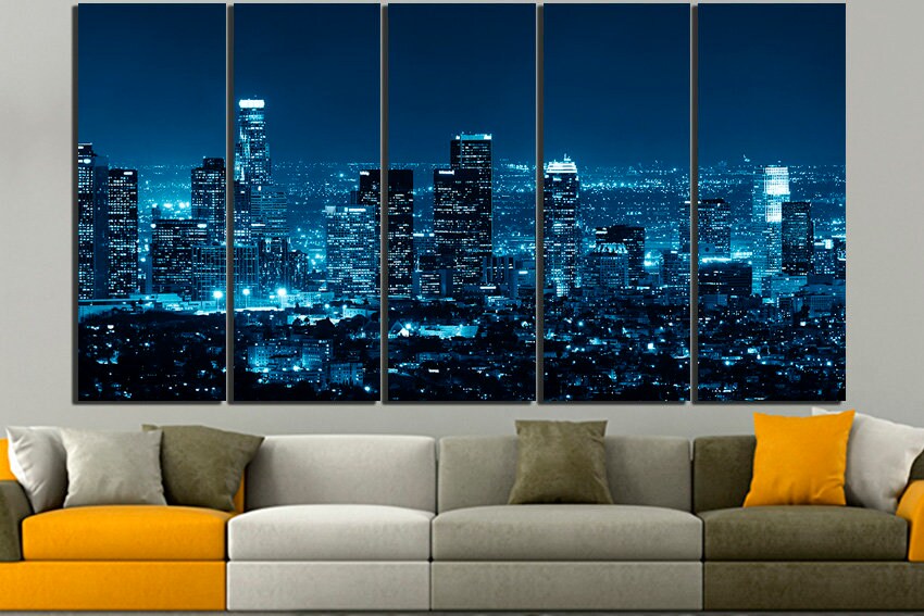 New York night city canvas travel décor