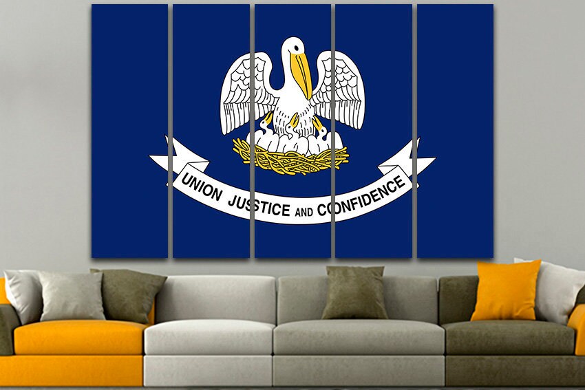 Louisiana state Art flag Louisiana flag art Louisiana flag decor Louisiana canvas Louisiana flag print Print on canvas Office art Photo flag