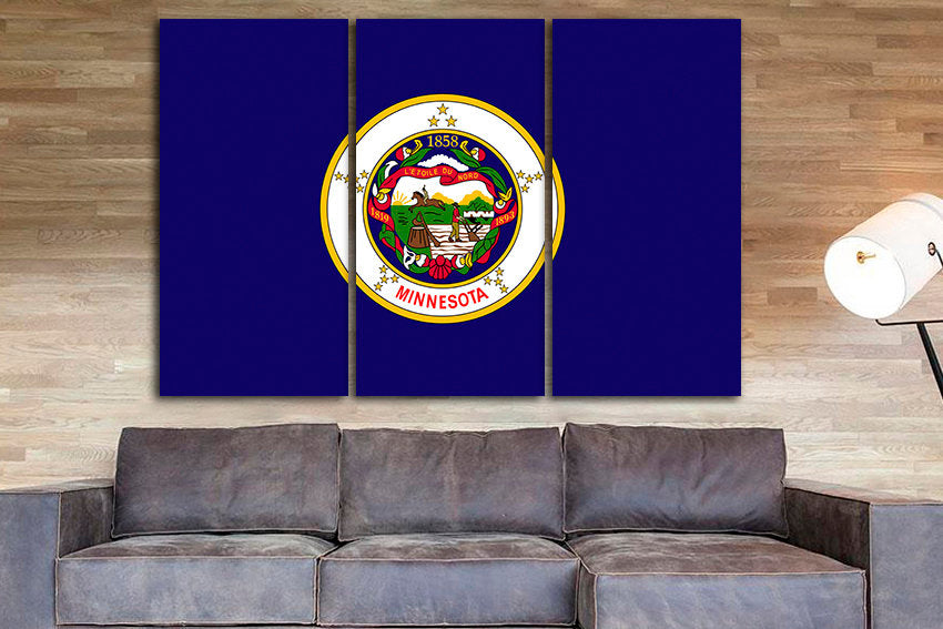 Minnesota state Print on canvas Minnesota flag art Minnesota flag photo Minnesota canvas Minnesota flag print Star North Art prints Photo