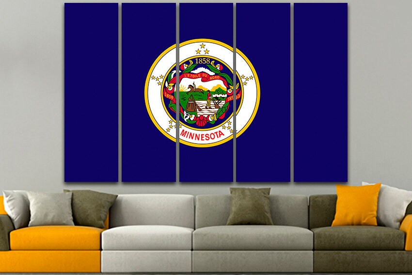 Minnesota state Print on canvas Minnesota flag art Minnesota flag photo Minnesota canvas Minnesota flag print Star North Art prints Photo