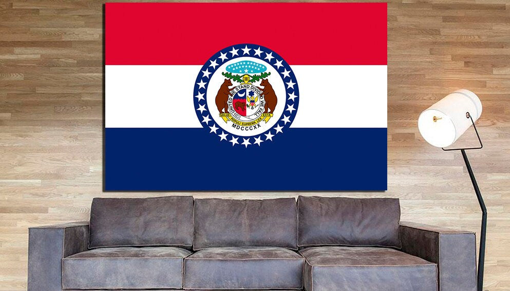 Missouri state Print on canvas Missouri flag art Missouri flag canvas Missouri flag print Midwestern US Décor room Canvas print Print decor