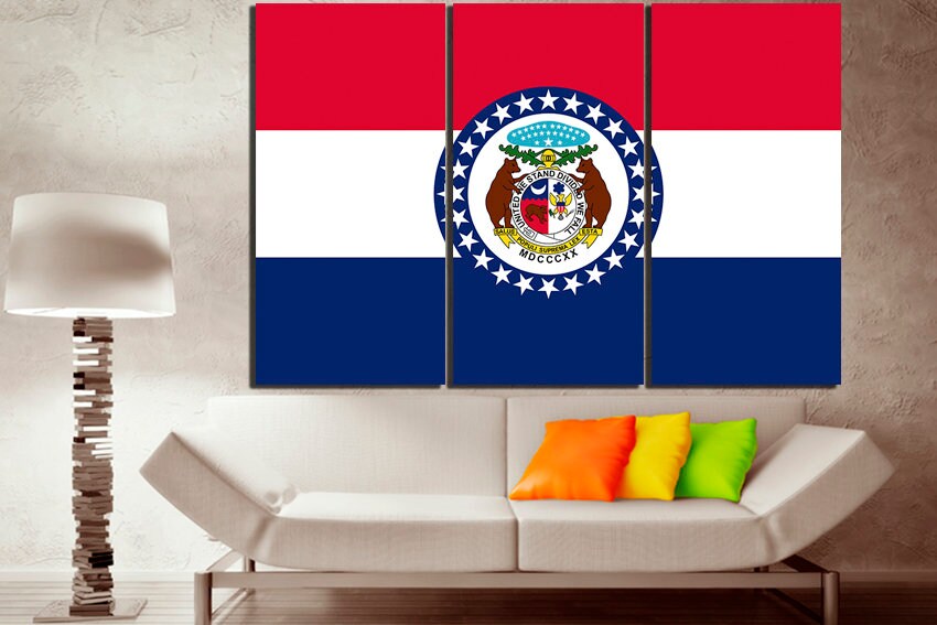 Missouri state Print on canvas Missouri flag art Missouri flag canvas Missouri flag print Midwestern US Décor room Canvas print Print decor