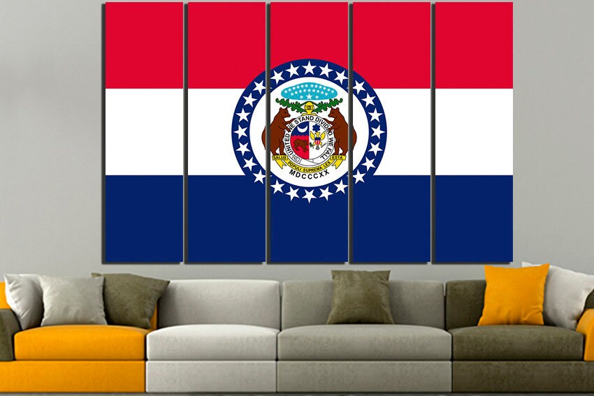 Missouri state Print on canvas Missouri flag art Missouri flag canvas Missouri flag print Midwestern US Décor room Canvas print Print decor