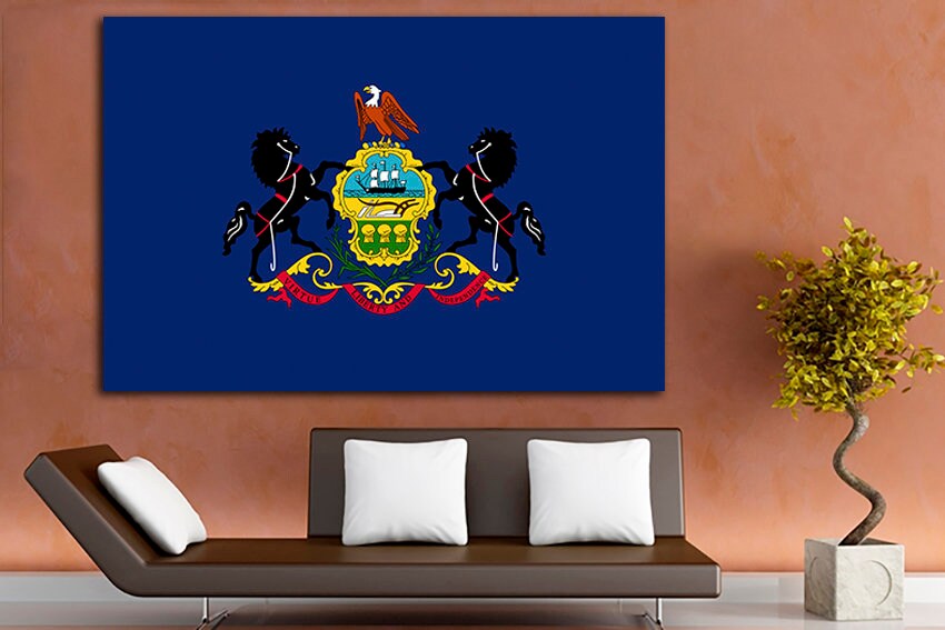 Pennsylvania state Wall art Pennsylvania flag Pennsylvania art Pennsylvania decor Pennsylvania print Pennsylvania canvas Keystone State flag
