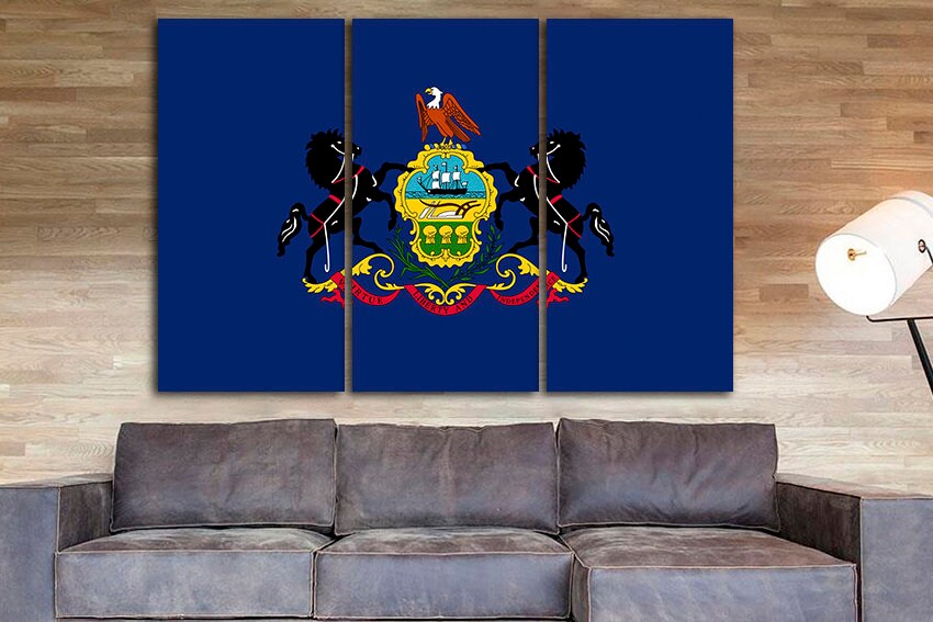 Pennsylvania state Wall art Pennsylvania flag Pennsylvania art Pennsylvania decor Pennsylvania print Pennsylvania canvas Keystone State flag