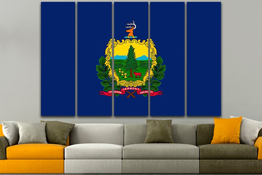 Vermont state Vermont flag Wall art Vermont flag art Vermont flag decor Vermont flag print Flag art Vermont flag poster Green Mountain State