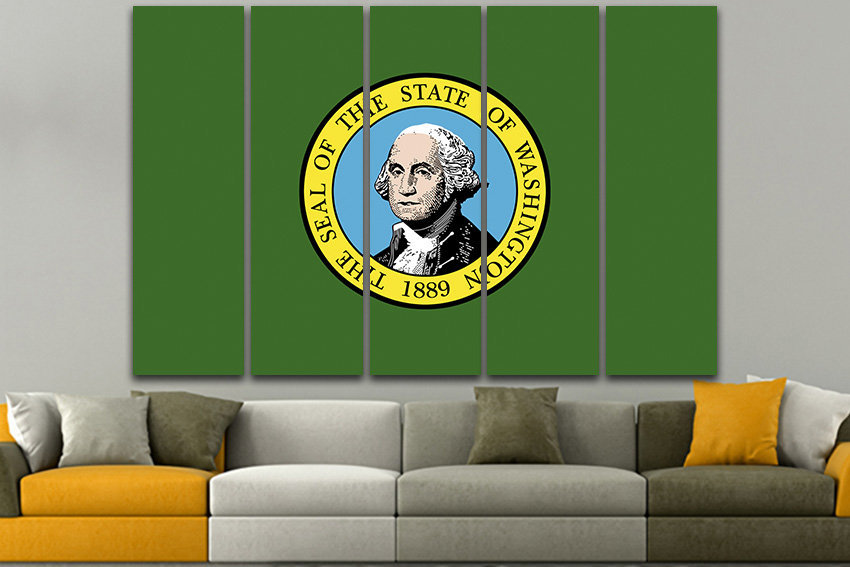 Washington state Washington flag Art decor Washington flag art Washington photo Washington print Flag canvas Printable art Flag poster Photo