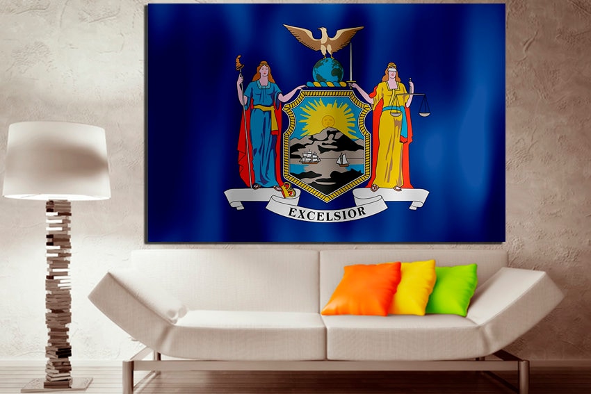 New York state New York flag Canvas art New York flag art New York flag photo New York flag print New York flag canvas Flag canvas art Print