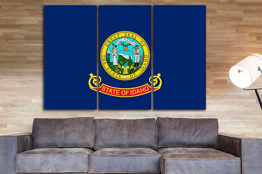 Idaho flag Print on canvas State Idaho Idaho flag art Idaho flag poster Idaho flag canvas Idaho flag print Print decor National flag Photo
