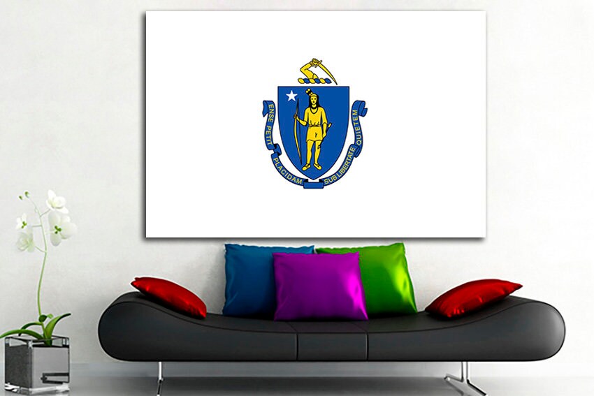 Massachusetts state Print on canvas Massachusetts art Massachusetts photo Massachusetts canvas Massachusetts print Massachusetts flag Photo