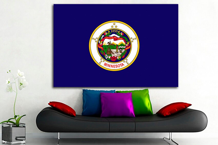 Minnesota state Print on canvas Minnesota flag art Minnesota flag photo Minnesota canvas Minnesota flag print Star North Art prints Photo