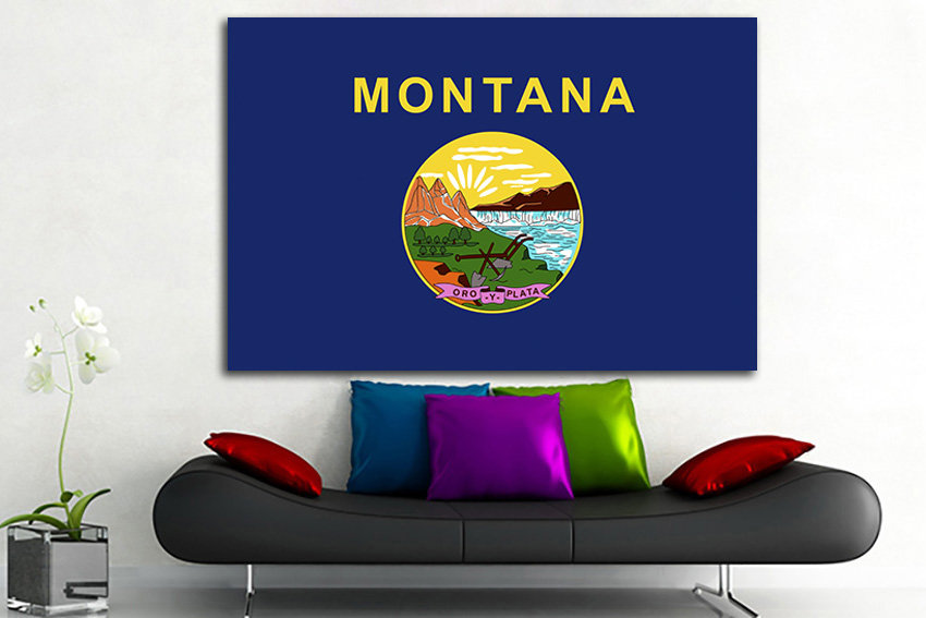 Montana state Art flag Montana flag art Montana flag decor Montana canvas Montana flag print Print on canvas Office print Picture flag Print