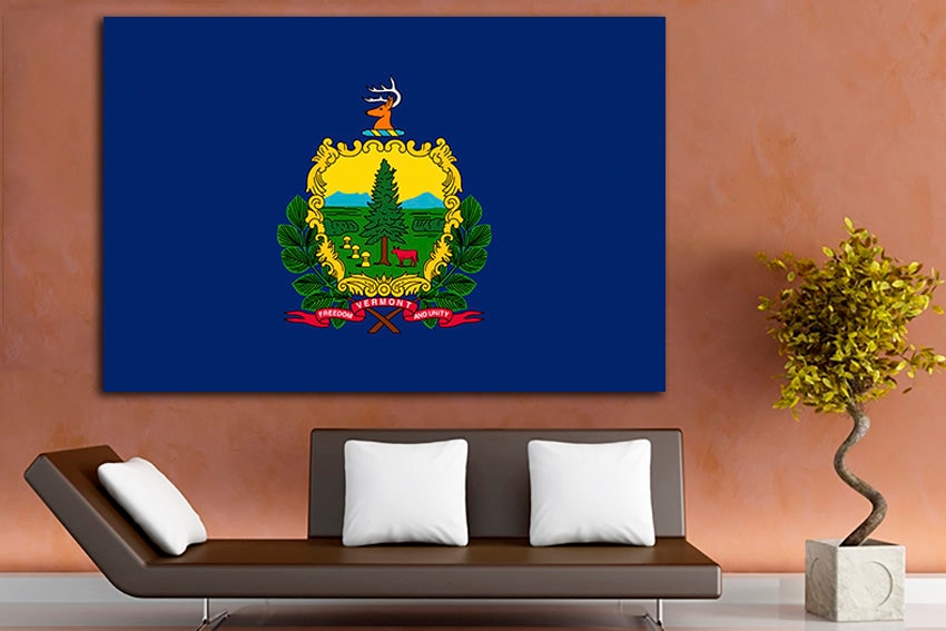 Vermont state Vermont flag Wall art Vermont flag art Vermont flag decor Vermont flag print Flag art Vermont flag poster Green Mountain State
