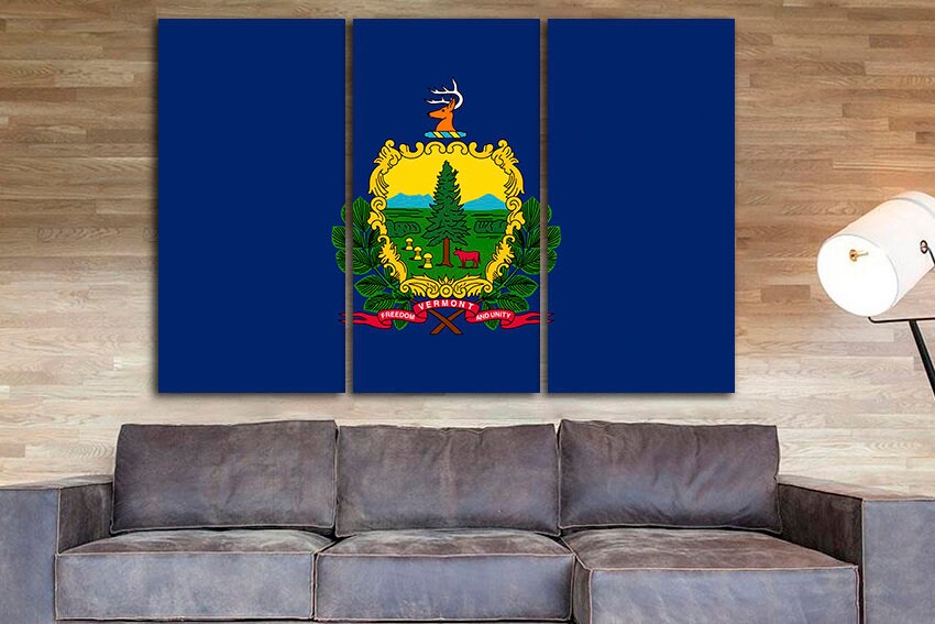 Vermont state Vermont flag Wall art Vermont flag art Vermont flag decor Vermont flag print Flag art Vermont flag poster Green Mountain State