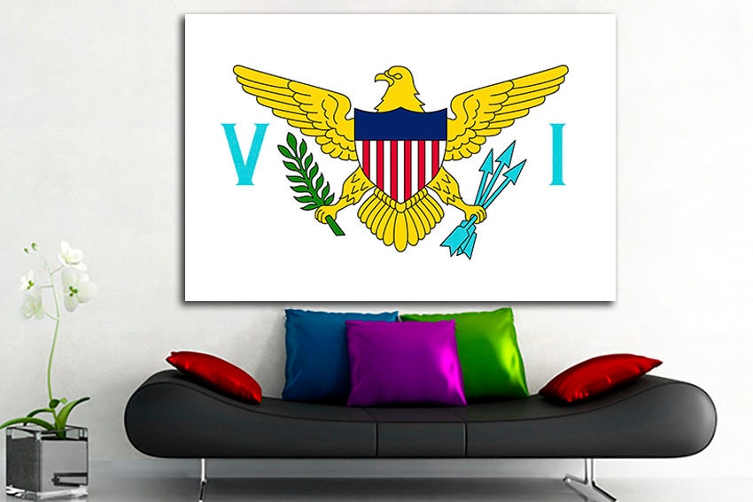Virgin Islands state Virgin Islands flag Wall decor Virgin Islands art Virgin Islands decor Virgin Islands print Flag print Printable art