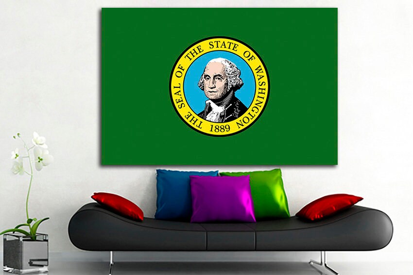 Washington state Washington flag Art decor Washington flag art Washington photo Washington print Flag canvas Printable art Flag poster Photo