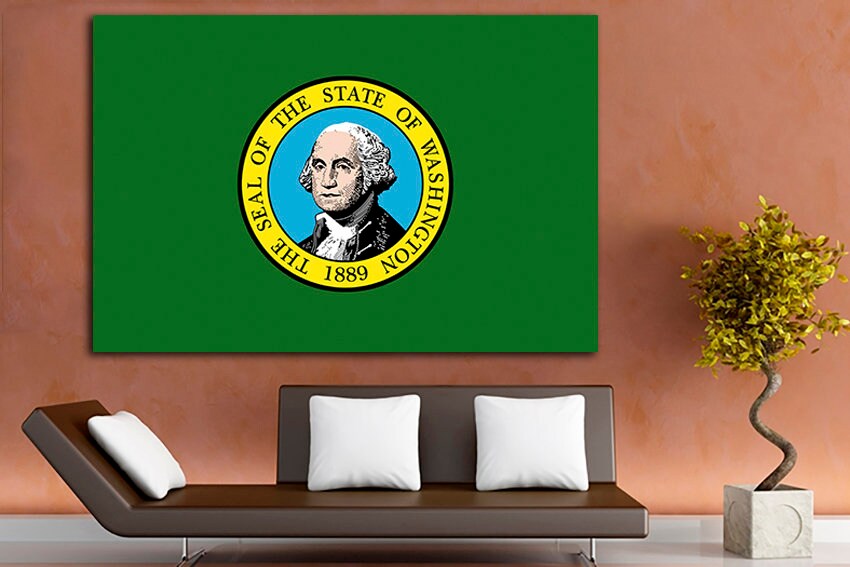Washington state Washington flag Art decor Washington flag art Washington photo Washington print Flag canvas Printable art Flag poster Photo