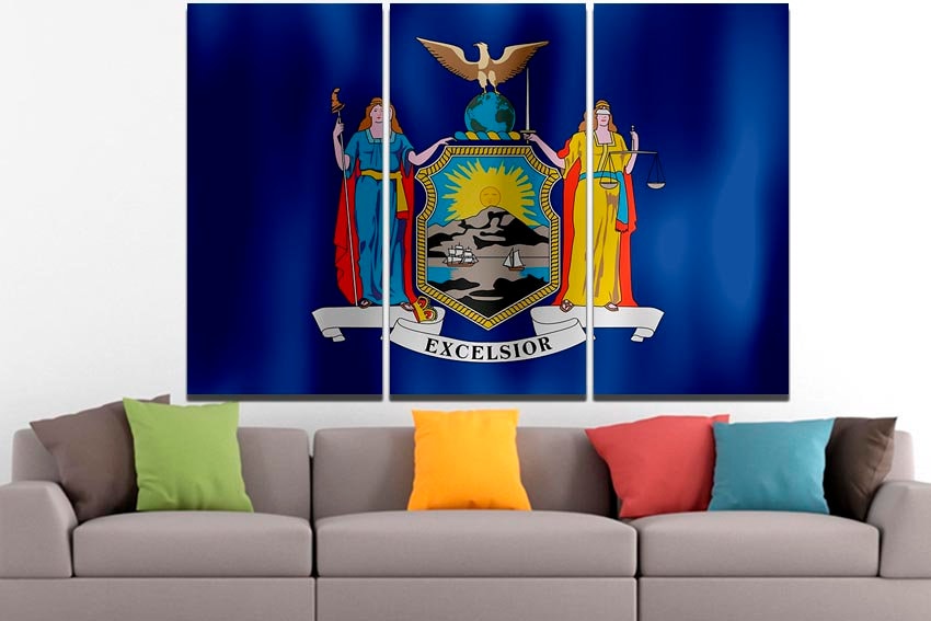 New York state New York flag Canvas art New York flag art New York flag photo New York flag print New York flag canvas Flag canvas art Print