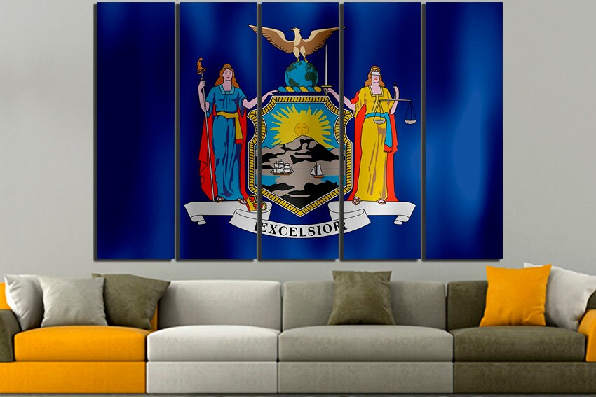 New York state New York flag Canvas art New York flag art New York flag photo New York flag print New York flag canvas Flag canvas art Print