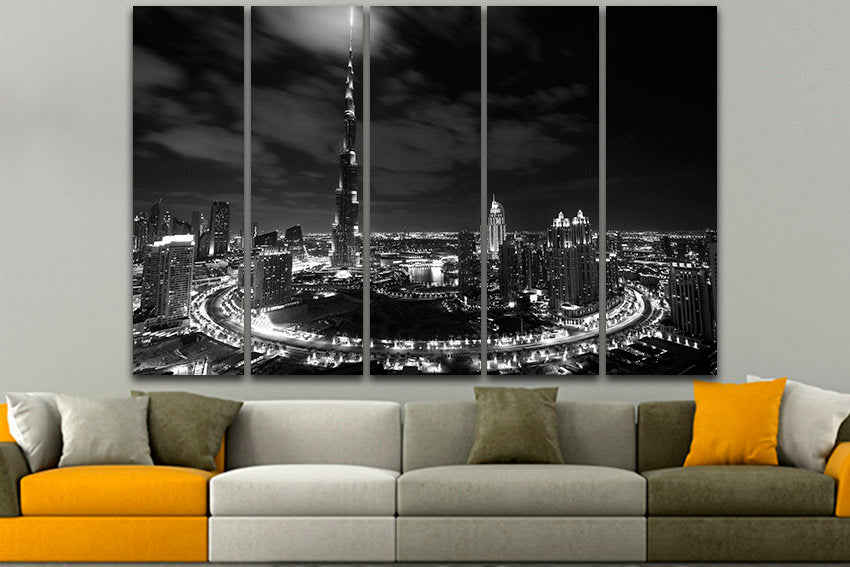 Dubai canvas set United Arab Emirates travel city art