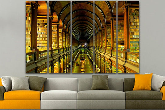 Library print on canvas Literature wall decor Trinity college Ireland library