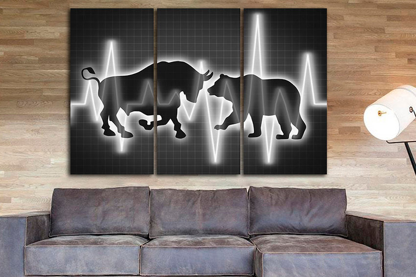 Bull and Bear Market, Stock Market Decor, Stock Ticker, Stock Market Gift good