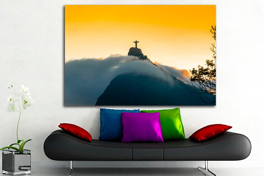 Brazilian city print on canvas Rio de Janeiro South America decor Brazil Christ Rio travel art