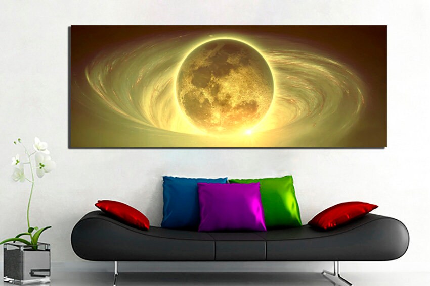 Planet wall art Space canvas Astronomical art Cosmic art prints Galaxy decor Universe gift Earth photo Moon wall décor Outer space artwork