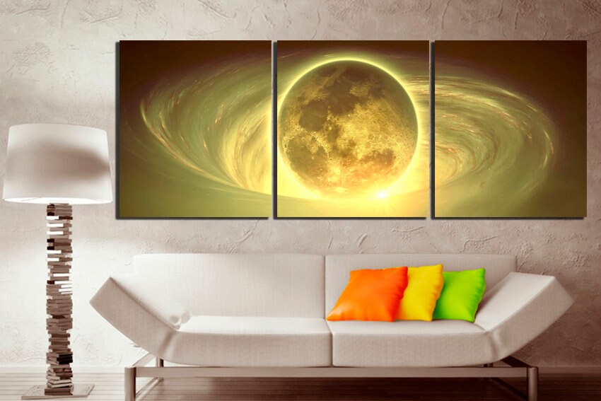 Planet wall art Space canvas Astronomical art Cosmic art prints Galaxy decor Universe gift Earth photo Moon wall décor Outer space artwork
