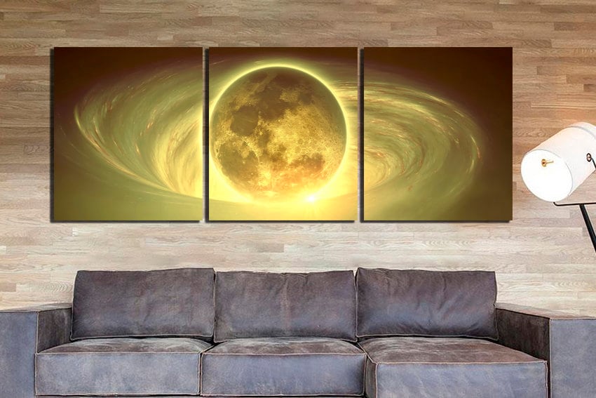 Planet wall art Space canvas Astronomical art Cosmic art prints Galaxy decor Universe gift Earth photo Moon wall décor Outer space artwork